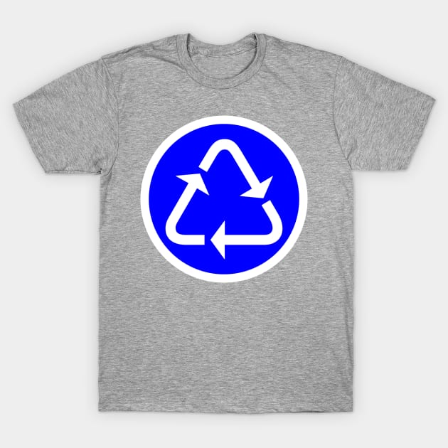 Recycling Logo Roundabout Road Sign T-Shirt by mwcannon